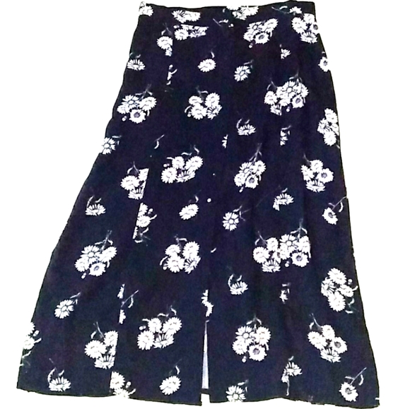 NWT H&M Divided ButtonDown Daisy FloralPrint Skirt - Picture 2 of 12